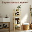 Etagère salle de bain 5 niveaux COLINA bambou