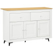 Buffet 2 tiroirs COLINE blanc et bois