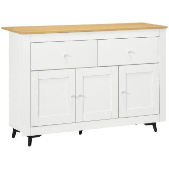 Buffet 2 tiroirs COLINE blanc et bois