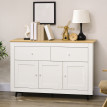 Buffet 2 tiroirs COLINE blanc et bois