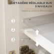 Buffet 2 tiroirs COLINE blanc et bois