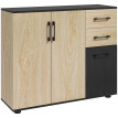 Buffet bicolore FANTINE noir et bois clair