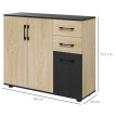 Buffet bicolore FANTINE noir et bois clair