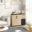 Buffet bicolore FANTINE noir et bois clair