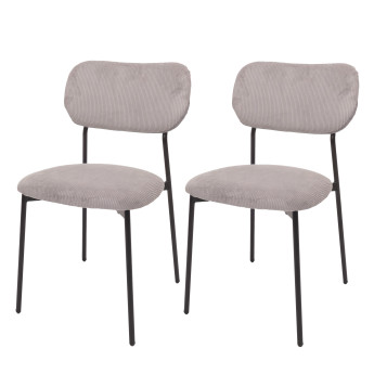 Lot de 2 chaises de salle à manger HWC-O26, chaise de cuisine chaise rembourrée, Velours (