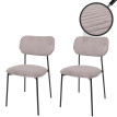 Lot de 2 chaises de salle à manger HWC-O26, chaise de cuisine chaise rembourrée, Velours (