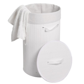 Panieràlinge HWC-C21, Laundry Bacàlinge Collecteur de linge Bacàlinge, Bambou rond 59x35cm