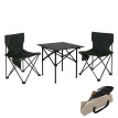 Set de camping HWC-N50, table 2x chaise chaise pliante chaise de pécheur pliable, métal -