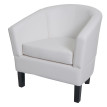 Fauteuil lounge HWC-O17, fauteuil club fauteuil cocktail, certifié MVG similicuir - blanc