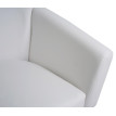Fauteuil lounge HWC-O17, fauteuil club fauteuil cocktail, certifié MVG similicuir - blanc