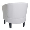 Fauteuil lounge HWC-O17, fauteuil club fauteuil cocktail, certifié MVG similicuir - blanc