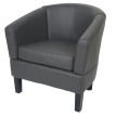 Fauteuil lounge HWC-O17, fauteuil club fauteuil cocktail, certifié MVG similicuir - gris