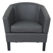 Fauteuil lounge HWC-O17, fauteuil club fauteuil cocktail, certifié MVG similicuir - gris