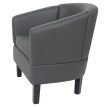 Fauteuil lounge HWC-O17, fauteuil club fauteuil cocktail, certifié MVG similicuir - gris