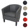 Fauteuil lounge HWC-O17, fauteuil club fauteuil cocktail, certifié MVG similicuir - gris
