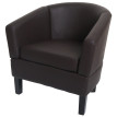 Fauteuil lounge HWC-O17, fauteuil club fauteuil cocktail, certifié MVG similicuir - marron