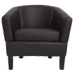 Fauteuil lounge HWC-O17, fauteuil club fauteuil cocktail, certifié MVG similicuir - marron