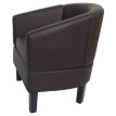 Fauteuil lounge HWC-O17, fauteuil club fauteuil cocktail, certifié MVG similicuir - marron