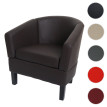 Fauteuil lounge HWC-O17, fauteuil club fauteuil cocktail, certifié MVG similicuir - marron
