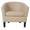 Fauteuil lounge HWC-O17, fauteuil club fauteuil cocktail, certifié MVG similicuir - crème