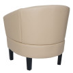 Fauteuil lounge HWC-O17, fauteuil club fauteuil cocktail, certifié MVG similicuir - crème