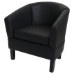 Fauteuil lounge HWC-O17, fauteuil club fauteuil cocktail, certifié MVG similicuir - noir