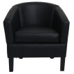 Fauteuil lounge HWC-O17, fauteuil club fauteuil cocktail, certifié MVG similicuir - noir