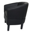 Fauteuil lounge HWC-O17, fauteuil club fauteuil cocktail, certifié MVG similicuir - noir