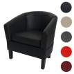 Fauteuil lounge HWC-O17, fauteuil club fauteuil cocktail, certifié MVG similicuir - noir