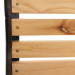Banc de jardin HWC-O25, banc 3 places en bois et fonte, 164 cm - naturel