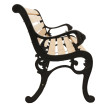 Banc de jardin HWC-O25, banc 3 places en bois et fonte, 164 cm - naturel