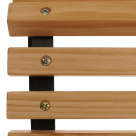 Banc de jardin HWC-O24, banc 3 places en bois et fonte, 160 cm - naturel