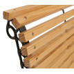 Banc de jardin HWC-O24, banc 3 places en bois et fonte, 160 cm - naturel