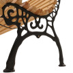 Banc de jardin HWC-O24, banc 3 places en bois et fonte, 160 cm - naturel