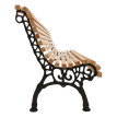Banc de jardin HWC-O24, banc 3 places en bois et fonte, 160 cm - naturel