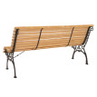 Banc de jardin HWC-O24, banc 3 places en bois et fonte, 160 cm - naturel