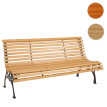 Banc de jardin HWC-O24, banc 3 places en bois et fonte, 160 cm - naturel