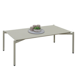 Table de jardin en aluminium HWC-O11, Outdoor Lounge table de balcon, 105x65cm - vert clai