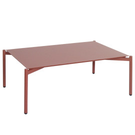Table de jardin en aluminium HWC-O11, Outdoor Lounge Table de balcon, 105x65cm - terracott