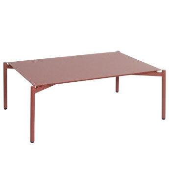 Table de jardin en aluminium HWC-O11, Outdoor Lounge Table de balcon, 105x65cm - terracott