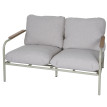 Banc de jardin en aluminium HWC-O11, Outdoor Banc 2 places canapé, tissu oléfine (205 g/m2