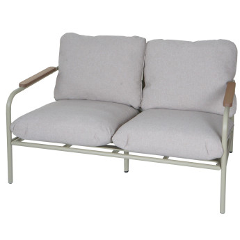 Banc de jardin en aluminium HWC-O11, Outdoor Banc 2 places canapé, tissu oléfine (205 g/m2