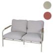 Banc de jardin en aluminium HWC-O11, Outdoor Banc 2 places canapé, tissu oléfine (205 g/m2