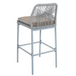 Lot de 2 tabourets de bar Rope HWC-O21, Outdoor assise rembourrée corde tressée métal - gr
