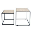 Lot de 2 tables d'appoint HWC-N88, table basse table de salon, tressée aspect rotin