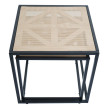 Lot de 2 tables d'appoint HWC-N88, table basse table de salon, tressée aspect rotin