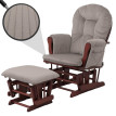 Fauteuil relax HWC-C76, fauteuilàbascule Fauteuil oscillant avec pouf Tissu Velours 320g/m