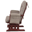 Fauteuil relax HWC-C76, fauteuilàbascule Fauteuil oscillant avec pouf Tissu Velours 320g/m