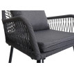 Set de 2 chaises de jardin HWC-O12, coussin d'assise/de dossier Outdoor aluminium corde tr