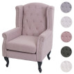 Fauteuil Chesterfield, fauteuil relax fauteuil club fauteuilàoreilles, tissu / textile hyd